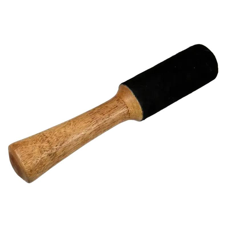 Singing Bowl Mallet 20x4 Leather Black | Rhythms & Roots