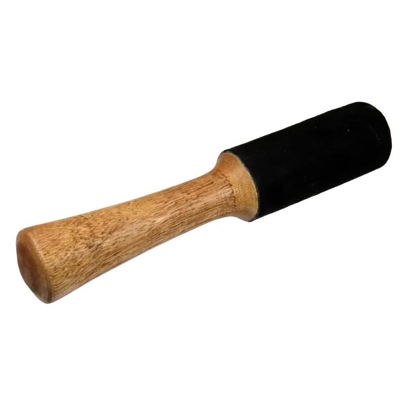 Singing Bowl Mallet 20x4 Leather Black | Rhythms & Roots