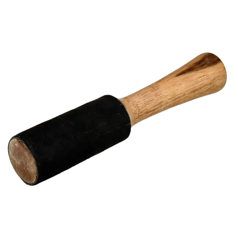 Singing Bowl Mallet 20x4 Leather Black | Rhythms & Roots