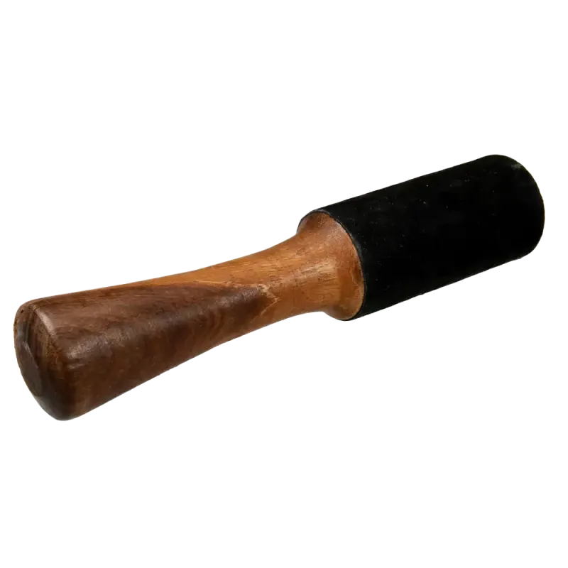 Singing Bowl Mallet 20x4 Leather Black | Rhythms & Roots