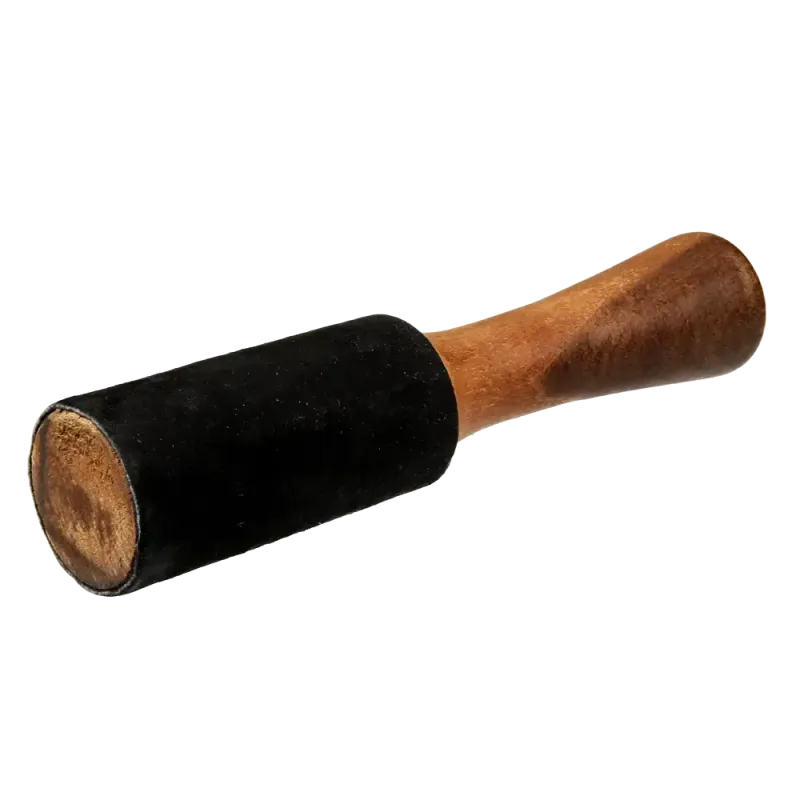 Singing Bowl Mallet 20x4 Leather Black | Rhythms & Roots