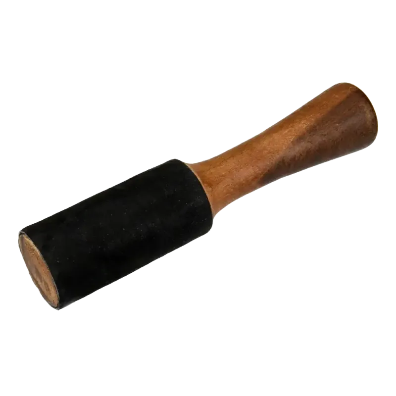 Singing Bowl Mallet 20x4 Leather Black | Rhythms & Roots