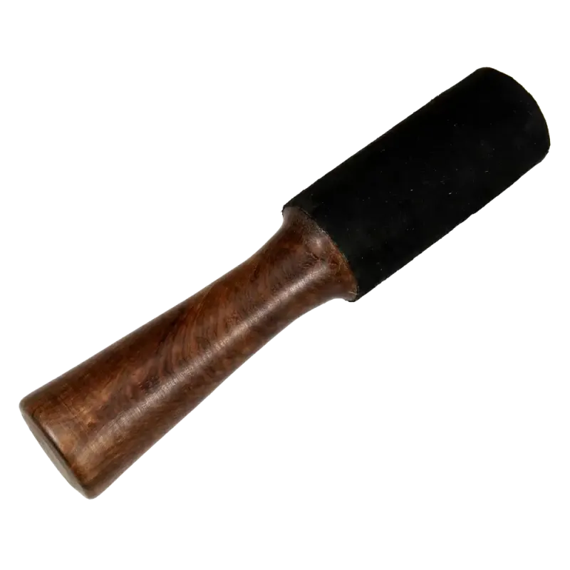 Singing Bowl Mallet 20x4 Leather Black | Rhythms & Roots