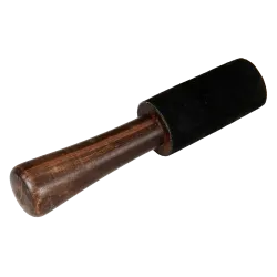 Singing Bowl Mallet 17x3.5 Leather Black | Rhythms & Roots