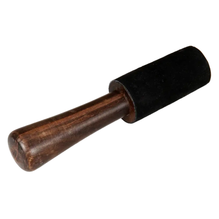Singing Bowl Mallet 17x3.5 Leather Black | Rhythms & Roots