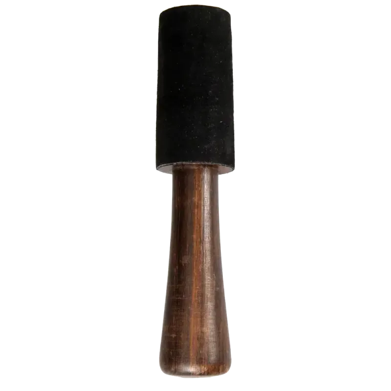 Singing Bowl Mallet 17x3.5 Leather Black | Rhythms & Roots