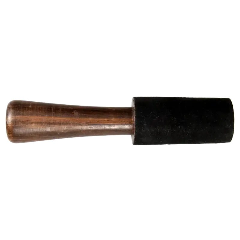 Singing Bowl Mallet 17x3.5 Leather Black | Rhythms & Roots