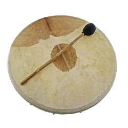 Tambour chamanique peau et poils de chèvre